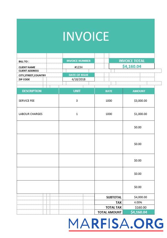 Downloadable Business Service Invoice Template
